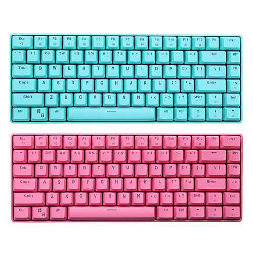 KANANIC DKD L82 82 Key NKRO PBT Keycaps CIY Blue Switch Mechanical Gaming Keyboard Pink Cyan Case