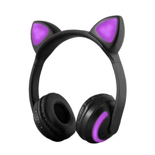 Bluetooth Cat Ear LED Light Headphone Headset Earphones 7 Colors For Tablet Cellphone