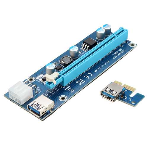 USB3.0 PCI-E PCI Express 6 Pin 1X to 16X Extender Riser Card Adapter Mining Cable