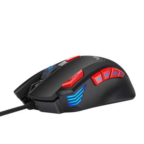 HXSJ S800 9 Buttons 6000DPI Backlit Gaming Mouse USB Wired Optical Programmable Mouse Mice