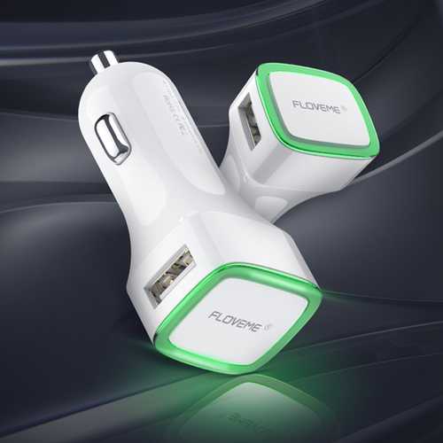 FLOVEME  LED Indicator Dual USB Fast Car Charger For iPhone X 8Plus Oneplus 5t Xiaomi Mi A1 S8