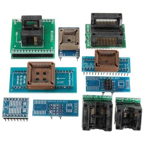 TL866II USB Mini Pro Programmer With 10pcs Adapter EEPROM FLASH 8051 AVR MCU SPI ICSP