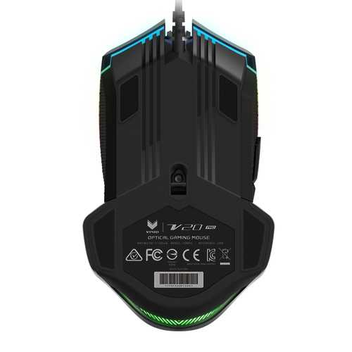 Rapoo V20 Pro 8000DPI 9Buttons USB Wired RGB Backlit Optical Gaming Mouse Support Macro Setting