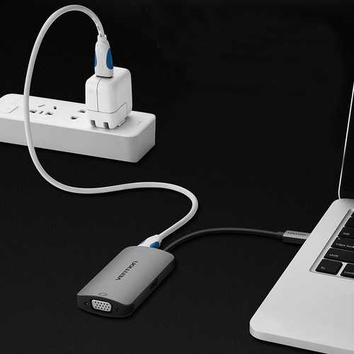 Vention CGJHA USB C to USB3.0 VGA With PD Charging Port Type C 3.1 to USB Hub Type-c Video Adapter