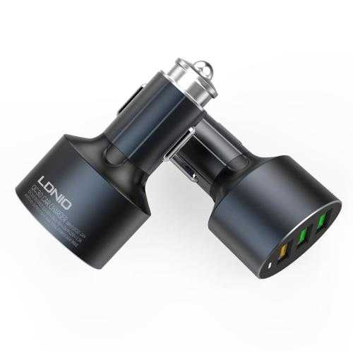 LDNIO C703Q Aluminum Alloy 36W 3 USB Quick Charge 3.0 Car Charger for Mobile Phone