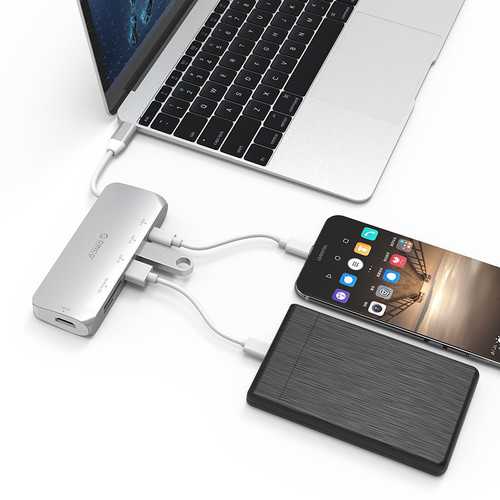 Orico CLH-W1 Type-C to USB 3.0 4K HDMI PD Charge Hub TF SD Card Reader Multi-functional USB Hub