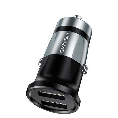 USAMS 3.4A Dual USB LED Indicator Smart Fast Car Charger For Mobile Phone Camera Tablet