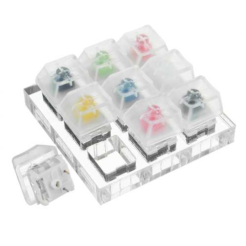 9 Key Kailh BOX Switch Keyboard Switch Tester with Acrylic Base and Clear Keycaps