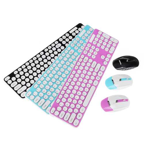 Ultra Thin Mute 2.4GHz Wireless 101 Keys Keyboard and 1600DPI Mouse Combo Set for Desktop Laptop