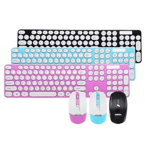 Ultra Thin Mute 2.4GHz Wireless 101 Keys Keyboard and 1600DPI Mouse Combo Set for Desktop Laptop