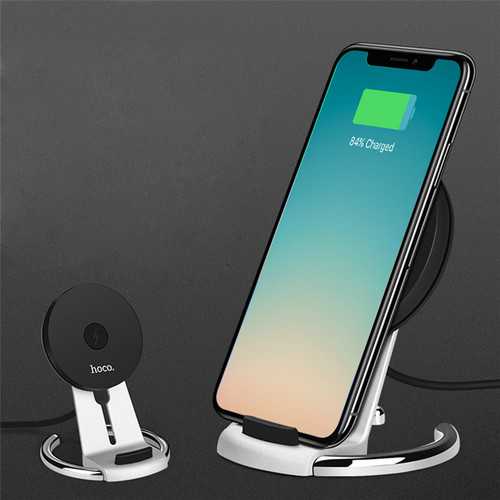 HOCO CW5 10W Fast Charge Qi Wireless Detachable Desktop Phone Holder Stand for iPhone 8 X