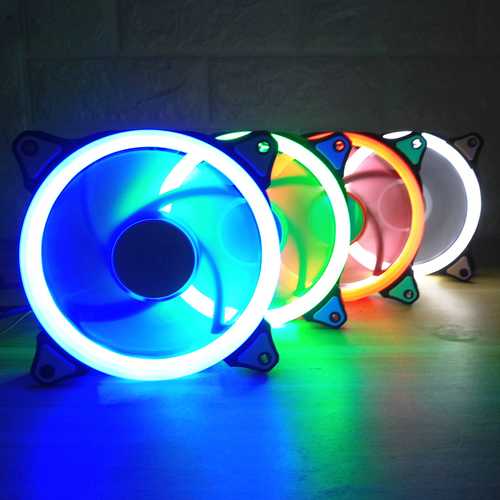 12V 3pcs Set AIGO Quiet Edition 120mm Adjustable RGB LED Cooling Fan Heatsink for PC Cooler