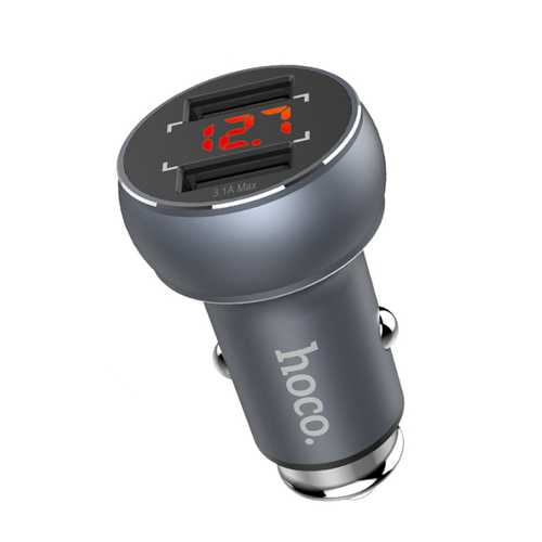 HOCO 3.1A Dual USB Ports Digital Display Fast Car Charger For Mobile Phone Camera Tablet Laptop