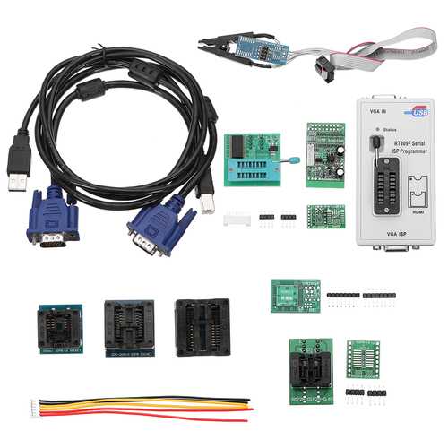 RT809F LCD Display ISP Programmer With SOP8 Test Clip 1.8V Adapter TSSOP8/SSOP8 10 Adapters