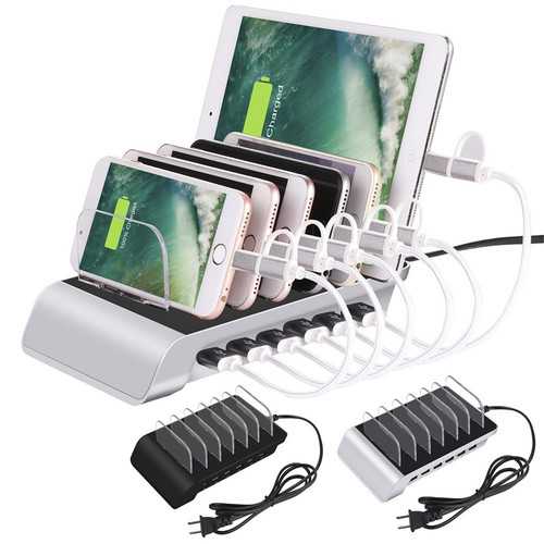 6 Multi Port USB Hub Charger Charging Dock Station Stand 10.2A For Tablet Phones