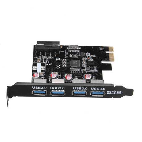 PCI-E to USB3.0 4 Ports USB 3.0 Expansion Card 4 PIN Interface Power Connector For Desktop