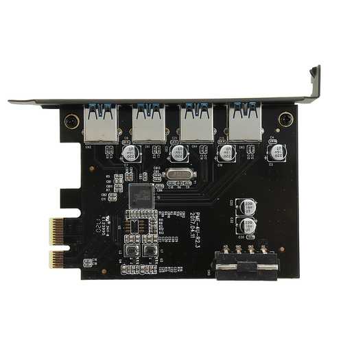 Super-Speed PCI-E 4 Port USB 3.0 Expansion Card For MAC OSX 10.8-10.12