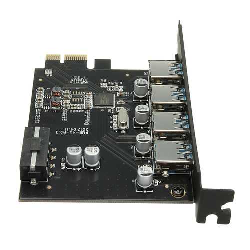 Super-Speed PCI-E 4 Port USB 3.0 Expansion Card For MAC OSX 10.8-10.12