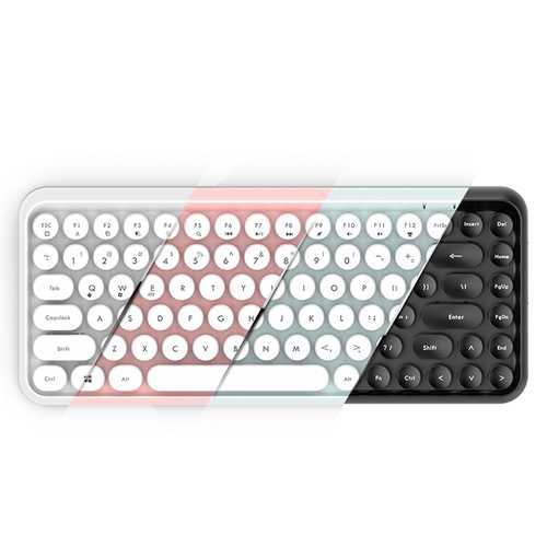 Ajazz 308i Bluetooth 3.0 Wireless Gaming Office Keyboard 84 Keys Classic Round Keys