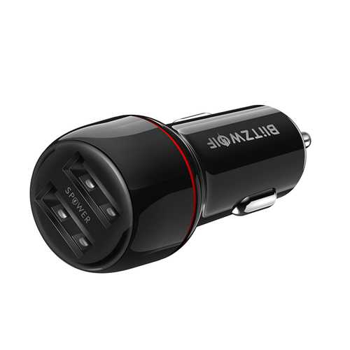 BlitzWolf® BW-SD1 24W Dual Ports LED Lights USB Car Charger With Power3S Tech