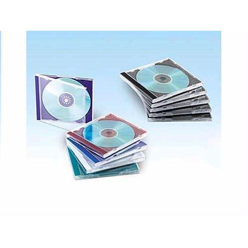 FELLOWES SLIM JEWEL CASES ARE MADE OF DURABLE PLASTIC AND HOLD 1 CD/DVD EACH IN