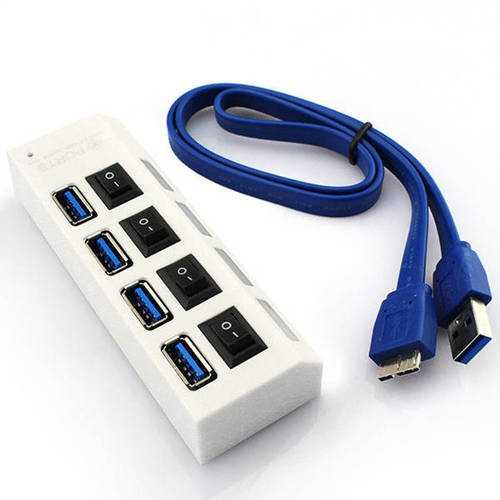 USB 3.0 4 Ports 5Gbps Hub with on/off Switch