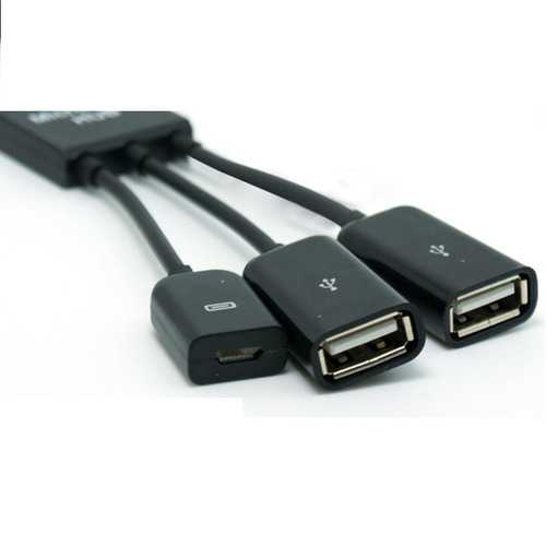 Dual Micro USB Host OTG Hub Adapter Cable For Tablet