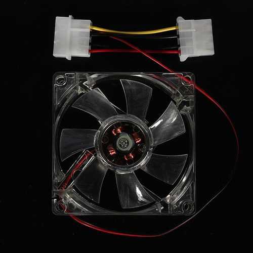 4 Pins 80x80x25mm 12V Heat Sink CPU Cooling Fan PC Computer Blue Light