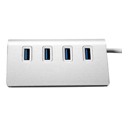 5Gbps Hi-Speed Aluminum USB 3.0 4-Port Splitter Hub Adapter with Cable