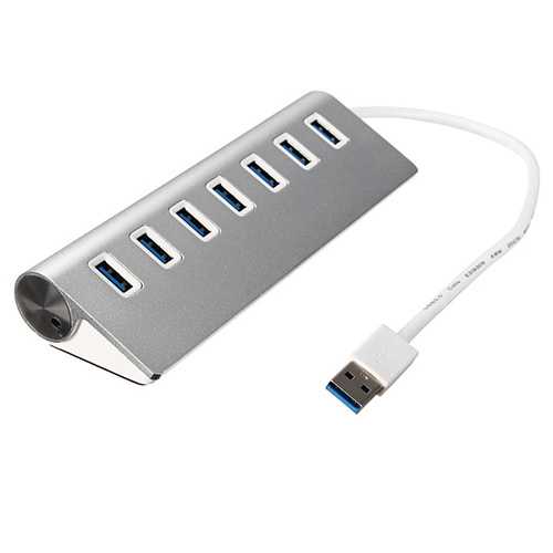 5Gbps Hi-Speed Aluminum USB 3.0 7-Port Splitter Hub Adapter