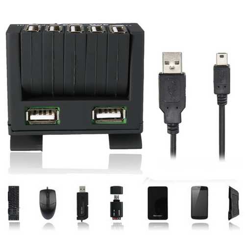 High Speed 7 Ports USB 2.0 External Hub Adapter for PC Laptop Notebook