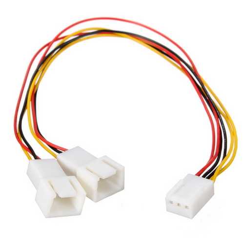 3 Pin PC Case Fan Power Splitter Cable Lead 1 Female to 2 Male 15cm