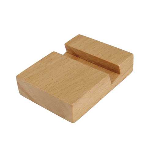 Universal Practical Solid Beech Wooden Cell Phone Bracke Stand Holder With Notch: 20mm