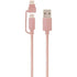 Helix ETHACM10RG USB-A to USB-C(TM) Cable with Micro USB Adapter, 10ft (Rose Gold)