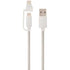 Helix ETHACMWT USB-A to USB-C(TM) Cable with Micro USB Adapter, 5ft (White)