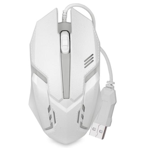 3-Button USB 3D Optical Scroll LED Gaming Mouse w/1600dpi (White) - Retail Hanging Package