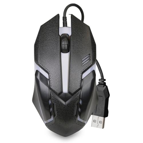 3-Button USB 3D Optical Scroll LED Gaming Mouse w/1600dpi (Black) - Retail Hanging Package