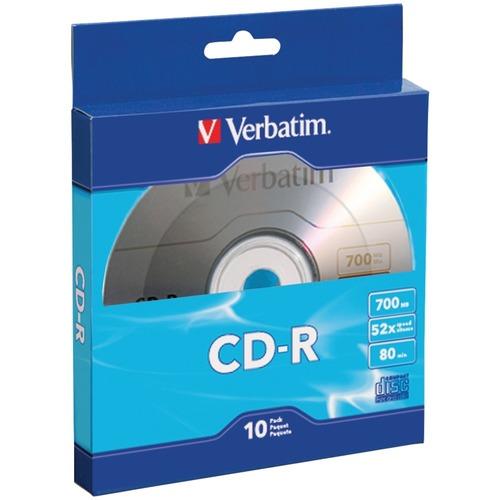 Verbatim(R) 97955 700MB 80-Minute CD-Rs, 10 pk