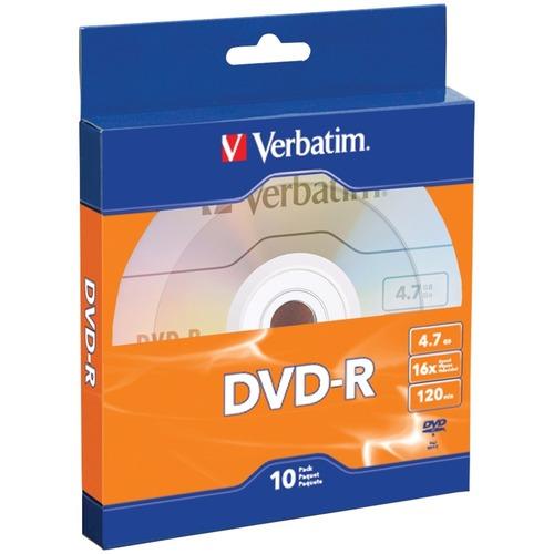 Verbatim(R) 97957 4.7GB 120-Minute 16x DVD-Rs, 10 pk