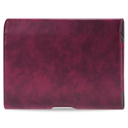 REIKO SMOOTH HORIZONTAL LEATHER POUCH IN RED