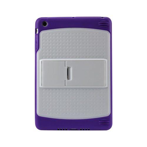 REIKO IPAD MINI/MINI 2 HYBRID HEAVY DUTY MESH CASE WITH KICKSTAND IN WHITE PURPLE