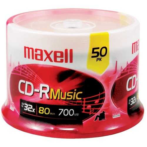 Maxell 80-minute Music Cd-rs (50-ct Spindle) MXLCDR80MU50PK