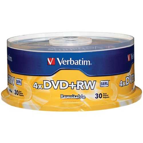 Verbatim 4.7gb 4x Dvd+rws&#44; 30-ct Spindle VTM94834